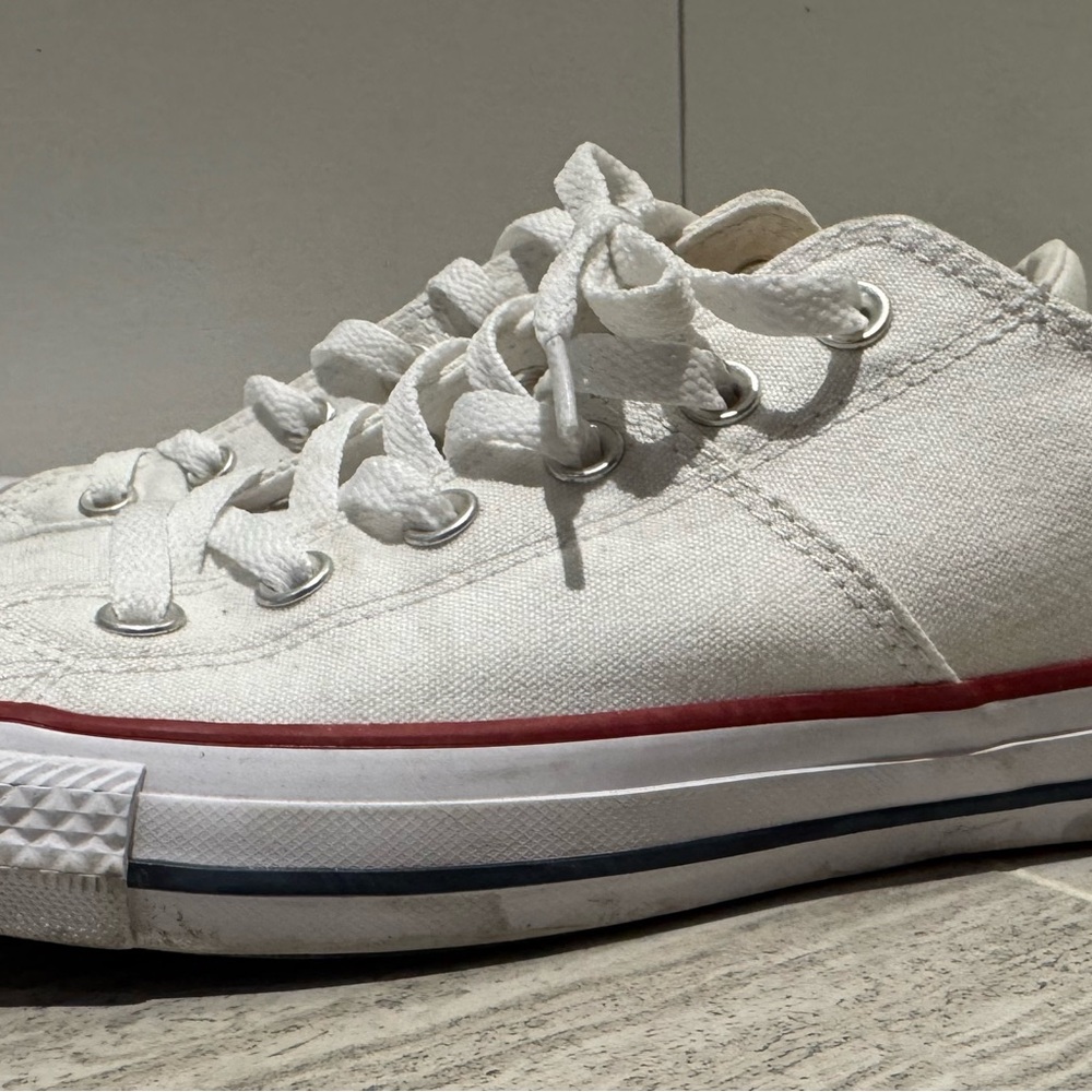 Converse White and Red Canvas Sneakers